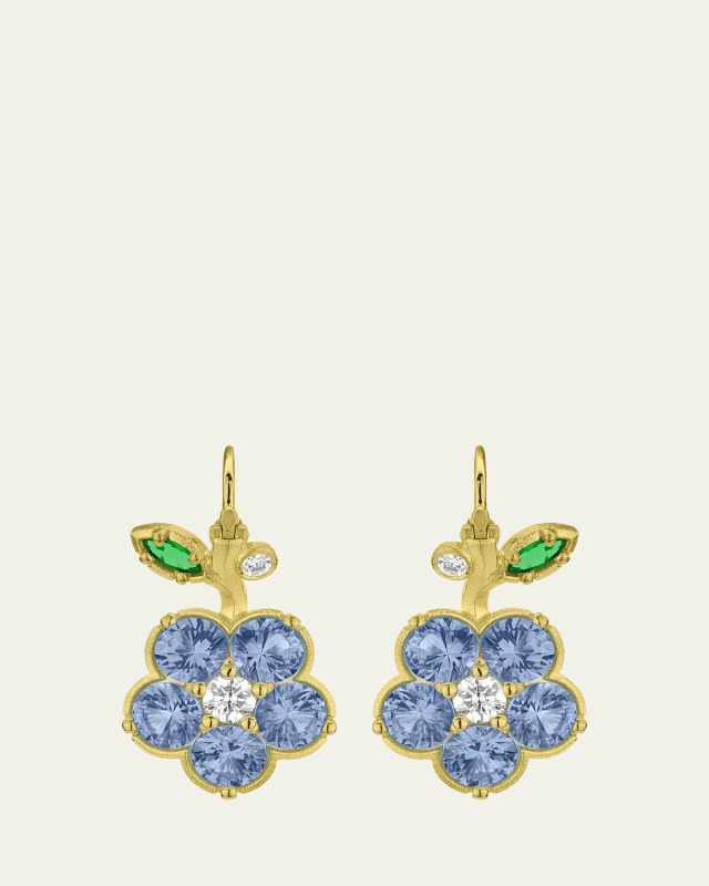 Wild Child 18K Sapphire and Diamond Drop Earrings, Blue